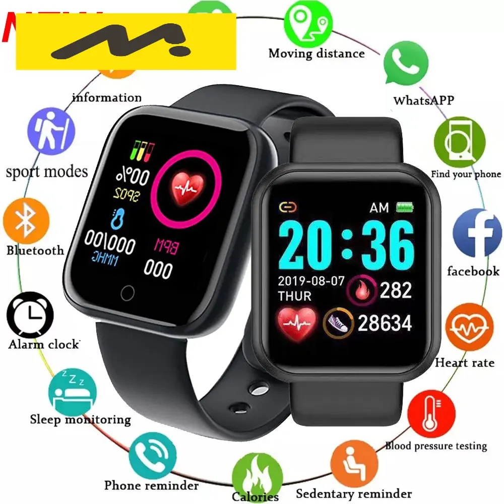 

For Xiaomi Huawei D20 Pro Bluetooth Smart Watch Men Women Y68 Blood Pressure Heart Rate Monitor Sport Smartwatch Fitpro Tracker