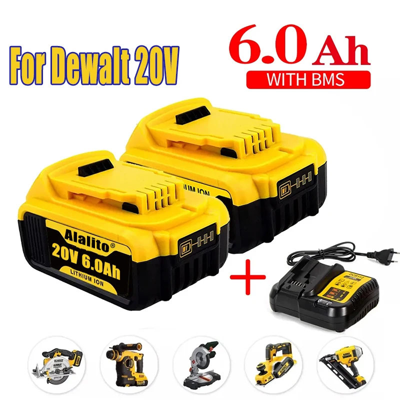 

Сменный аккумулятор для Dewalt DCB200 20 в Ач, совместим с инструментами Dewalt 18 В/20 в, аккумулятор и зарядное устройство