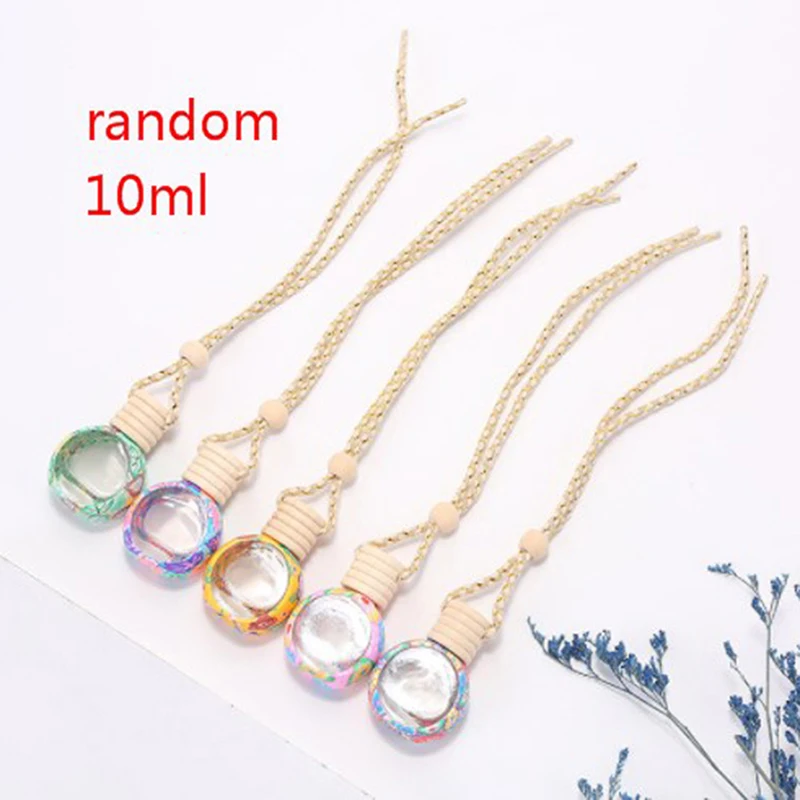 

10ml Fashion Car Perfume Bottle Pendant Lanyard Pottery Perfume Empty Bottle Auto Ornament Accessories Decoration Accesorios