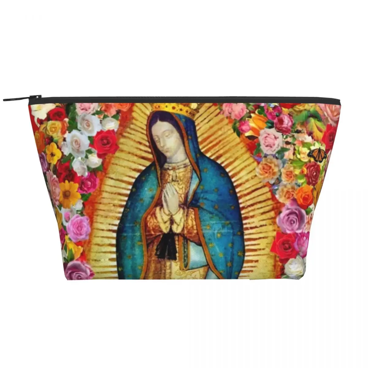 

Virgin Mary Zip Storage Organizers Our Lady of Guadalupe Women's Makeup Pouch For Necessaries Large Capacity Cosmetic Bags