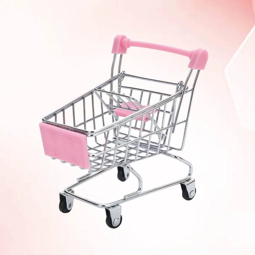 

1 PC Shopping Cart Model Creative Delicate Iron Miniature Decor Accessory for Kids