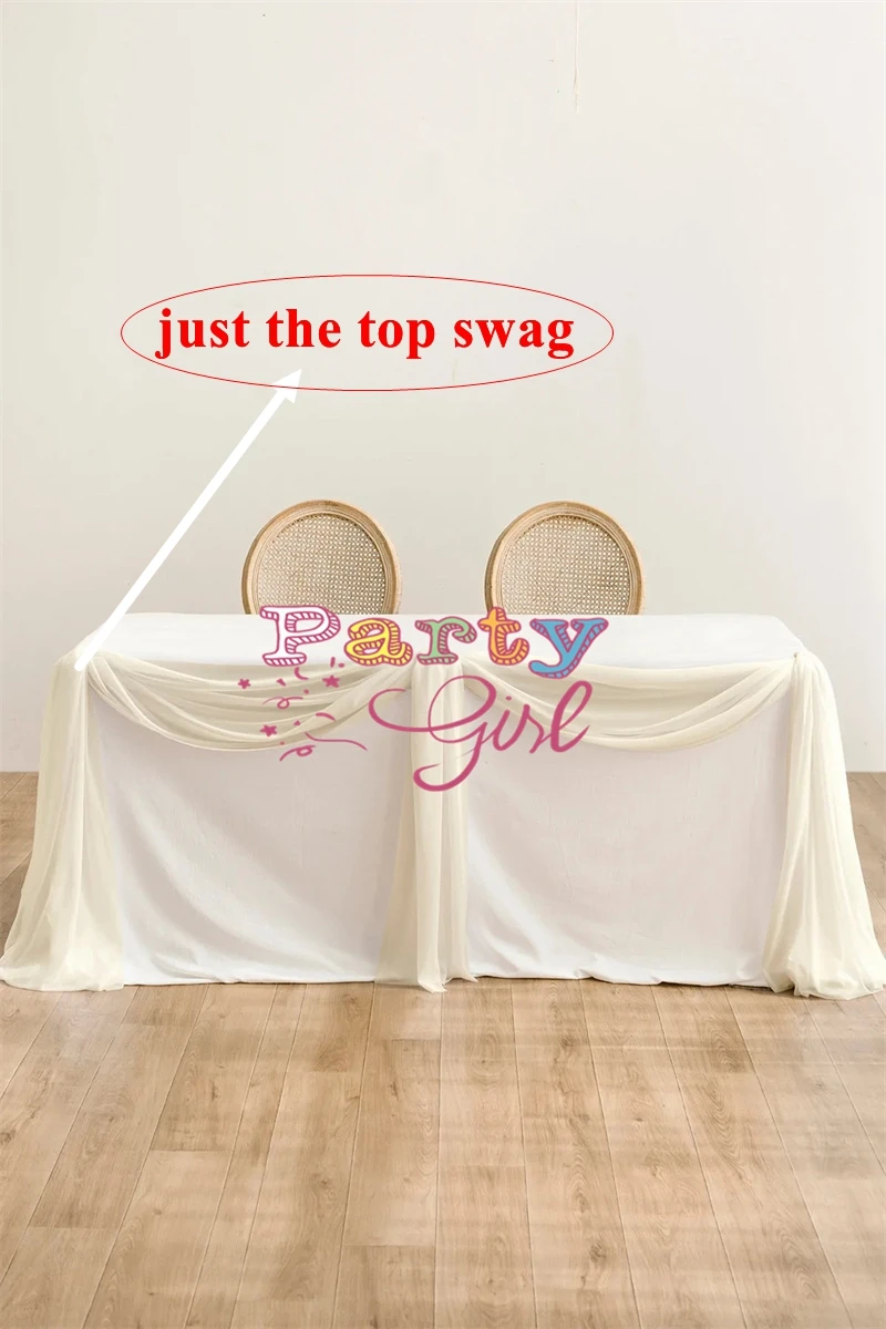 Шифоновые скатерти для стола 10 футов 2 шт. цвета слоновой кости