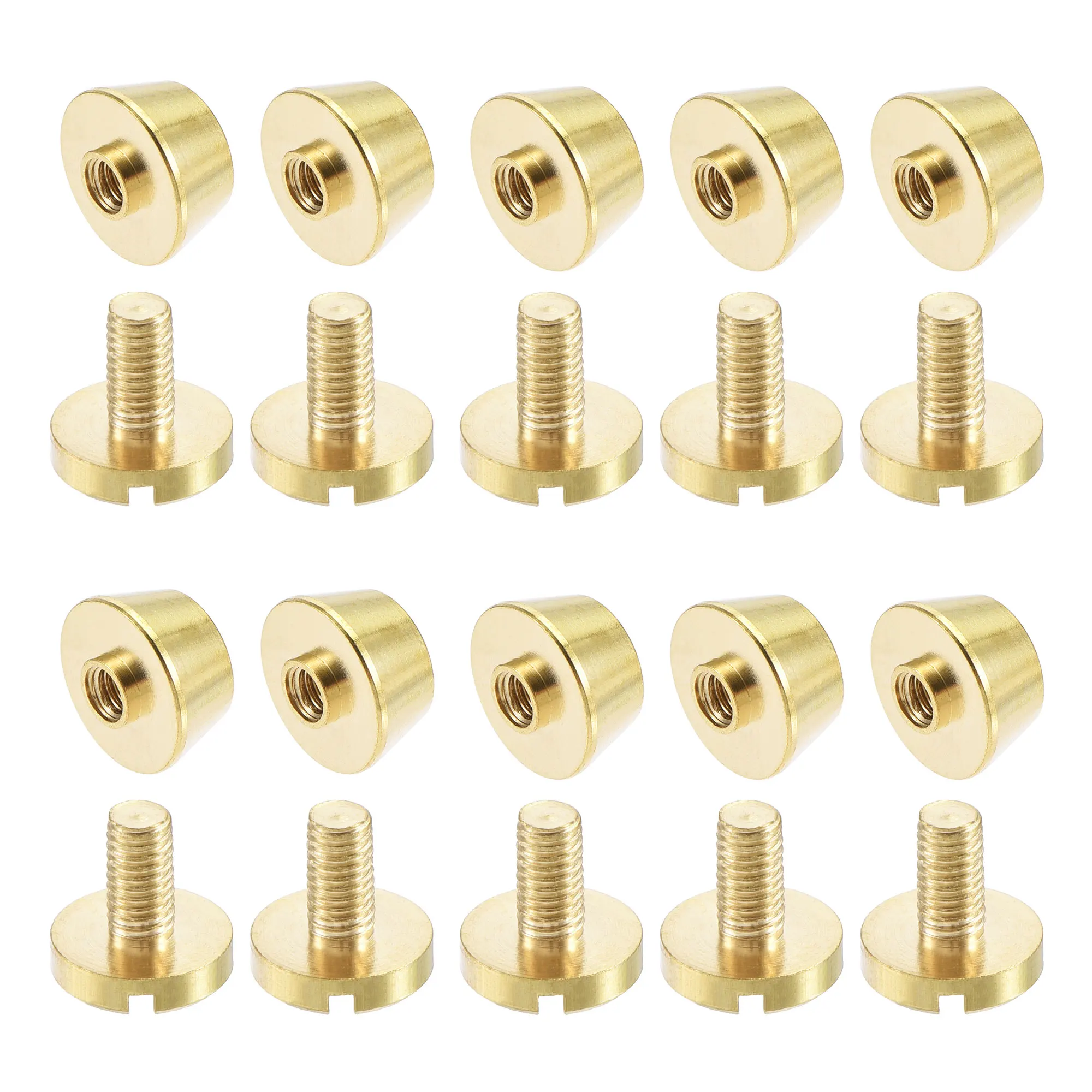 

Uxcell 10x6mm Flat Studs Rivet Purse Handbag Feet Nails Solid Brass Leather Craft DIY 10 Pcs