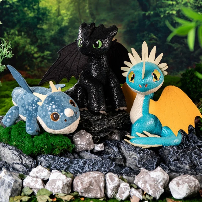 Фото Плюшевые игрушки HTTYD: Гронкл, Смертоносный Наддер и Ночной Фури Зубастик – декор для стола и коллекционные предметы. №1