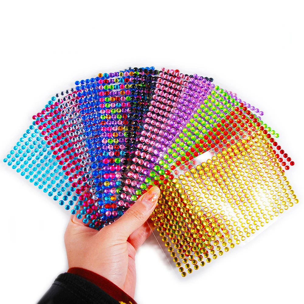 Блестящие бриллиантовые украшения для лица 3-6 мм наклейки теней самоклеящиеся и