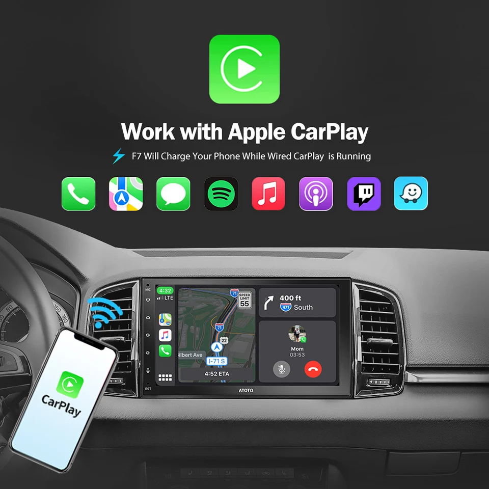 Мультимедийная магнитола ATOTO F7G2B7WE для авто мультимедийная стерео-система на Android