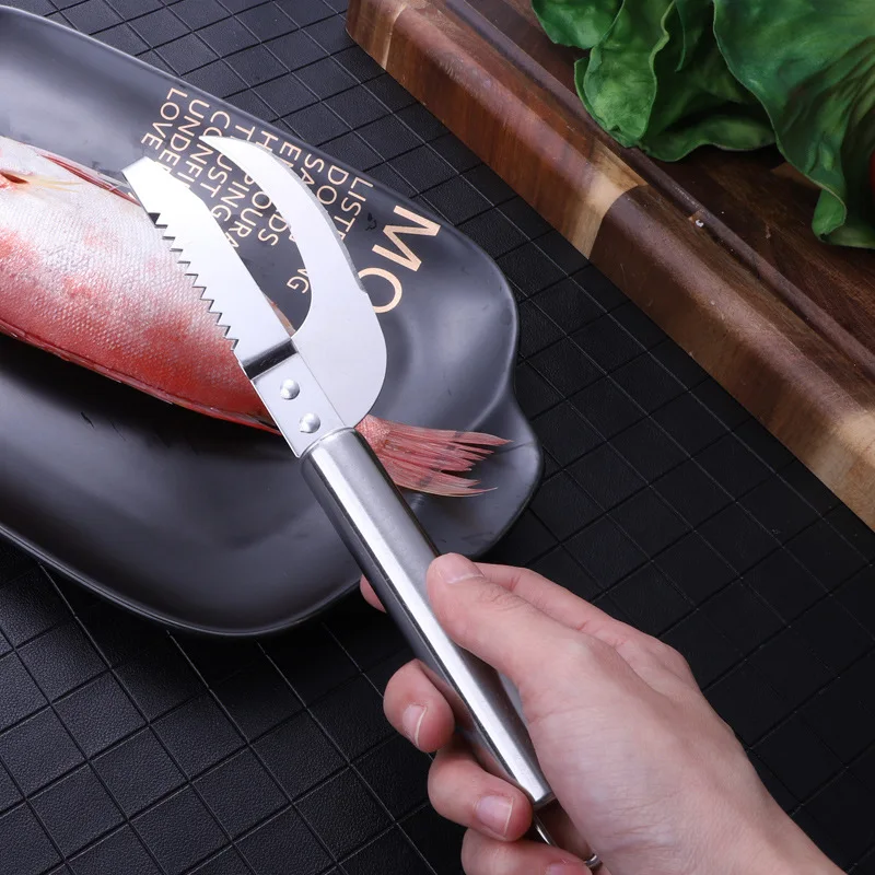 

Holaroom Multifunction Fish Scale Scraper Durable Fish Peeler Planer Stainless Steel Seafood Descaler Peeling Knife Kitchen Tool