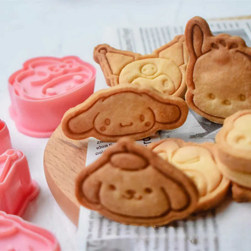 

Kawaii Sanrio Cookie Mould Hello Kitty Jade Your Stereo Cute Cartoon Dog I Sugar Melody Plastic Molding Cookies Baking Tools