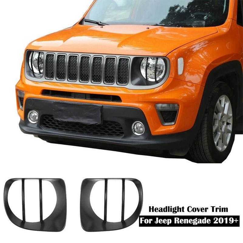 

Черная декоративная накладка на переднюю фару для Jeep Renegade 2019 + 1 пара