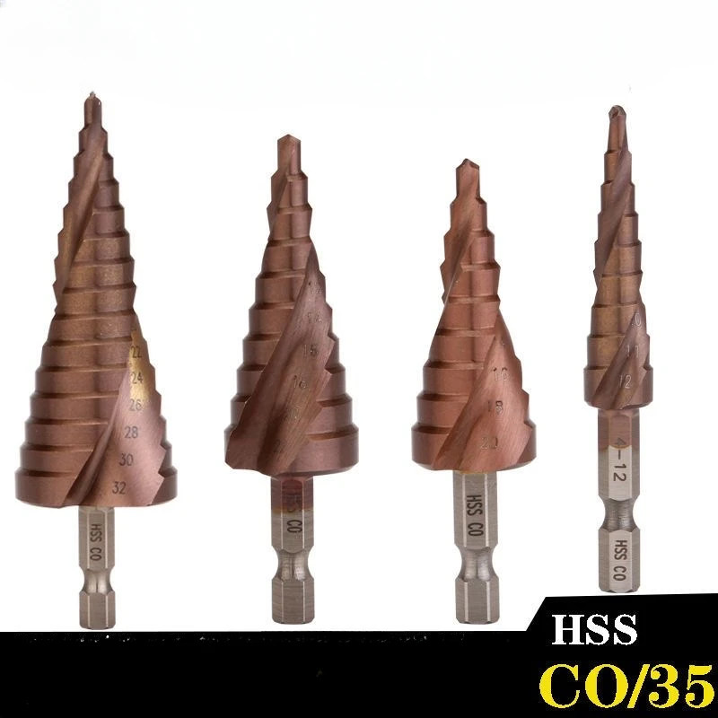 Кобальтовое ступенчатое сверло HSS M35 высокоскоростное стальное Коническое с
