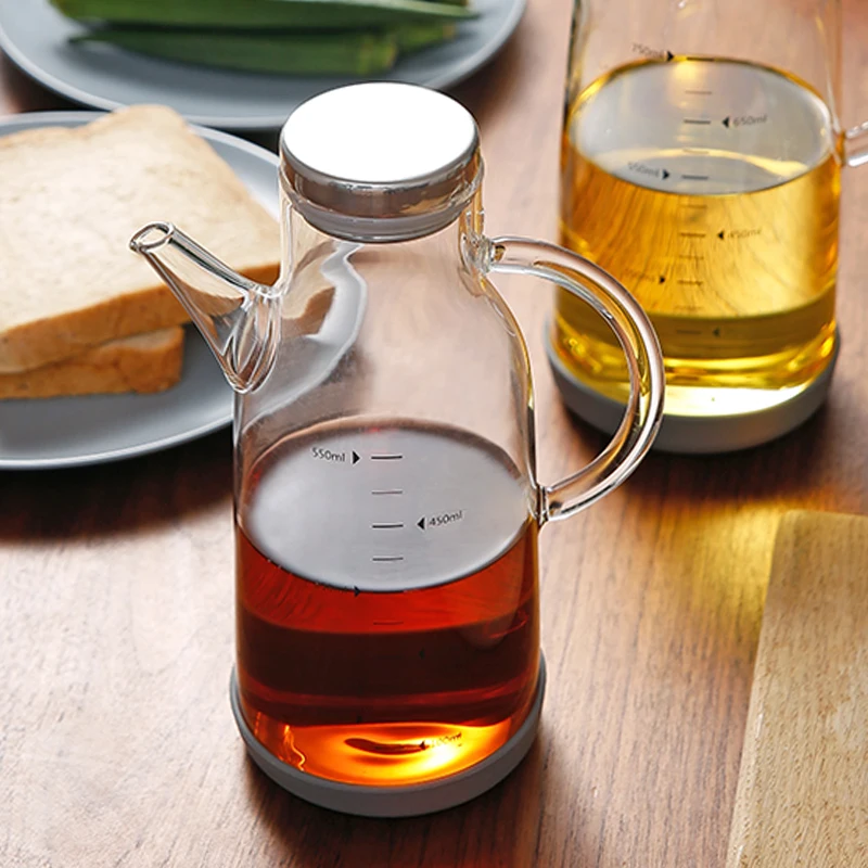 shimoyama olive oil bottle with scales cooking seasoning oil vinegar storage bottle oil cruet glass dispenser kitchen gadget free global shipping