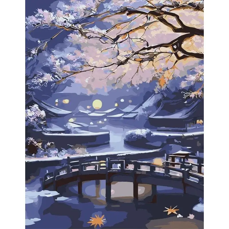 

GATYZTORY Courtyard Frame Picture By Number Landscape Picture By Numbers Acrylic Paint On Canvas Home Decors Artcraft Diy Kits