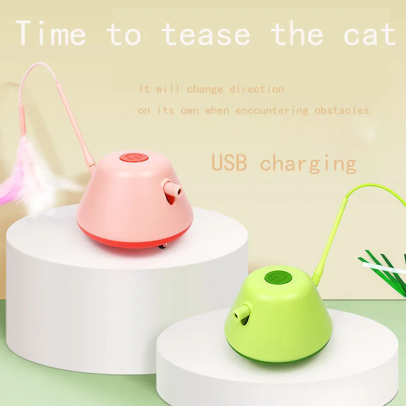

Электрическая игрушка для кошек, перезаряжаемая через USB, перо, дразнящая кошку, удочка, автоматическое дразнивание, вращающаяся игрушка дл...