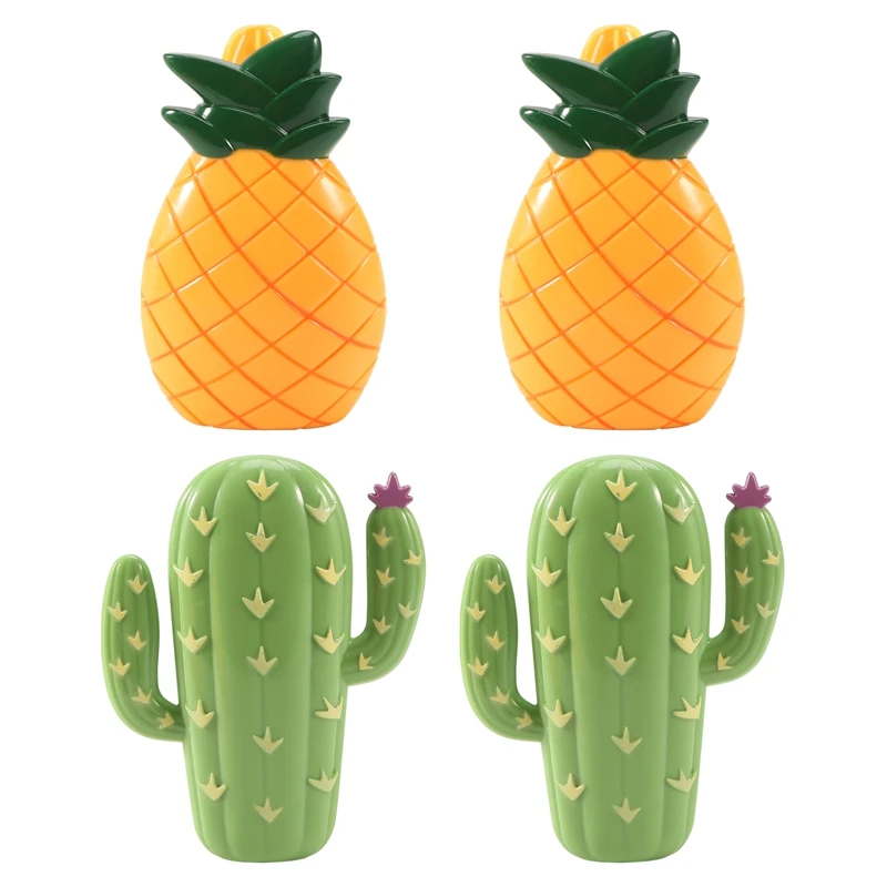 

4 Pcs Beach Towel Clips Plastic Large Beach Towels Clips For Beach Clothes Lines Pineapple Cactus Decorative Travel Clip