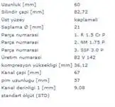 

MAHLE 0216200 ENGINE PISTON PISTON RING MEGANE 2,0 8V LAGUNA 2,0 MEGANE SCENIC 2,0 F3R (82,70mm) / (STD) KAMPANYALI (4 pcs.)