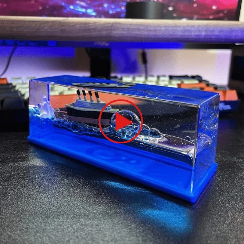 

3D Титаник Круизная жидкость Дрифт бутылка настольное украшение песочные часы декор искусство движущийся корабль морской песочный пейзаж о...