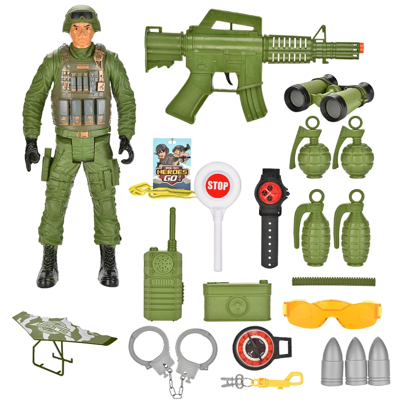 

Оптовая продажа, детские игрушки, оружие, имитация солдат, спецназ, полицейский армейский набор для мальчиков, ролевые игры, набор, Военная с...