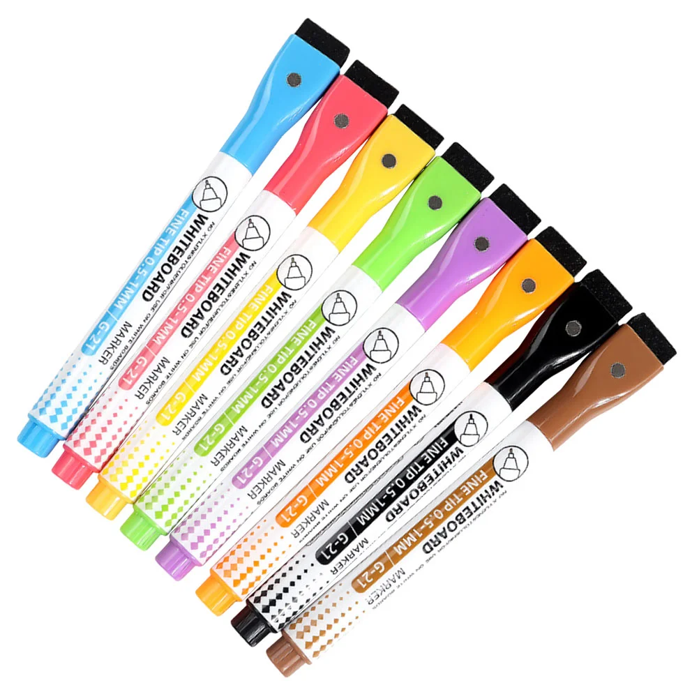 8Pcs Magnetic Erasable Whiteboard Markers Dry Erase for School Office Home Painting Pens classroom whiteboard pens