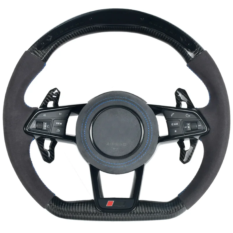 

Кожаное рулевое колесо с плоским дном для Audi A3 A4 A5 Upgrade S3 S4 S5 полностью ПЕРФОРИРОВАННОЕ полуперфорированное рулевое колесо