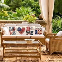 17 7independence day pillow cover set 4th of july national holiday cushion cover american flag retro red blue linen pillowcase