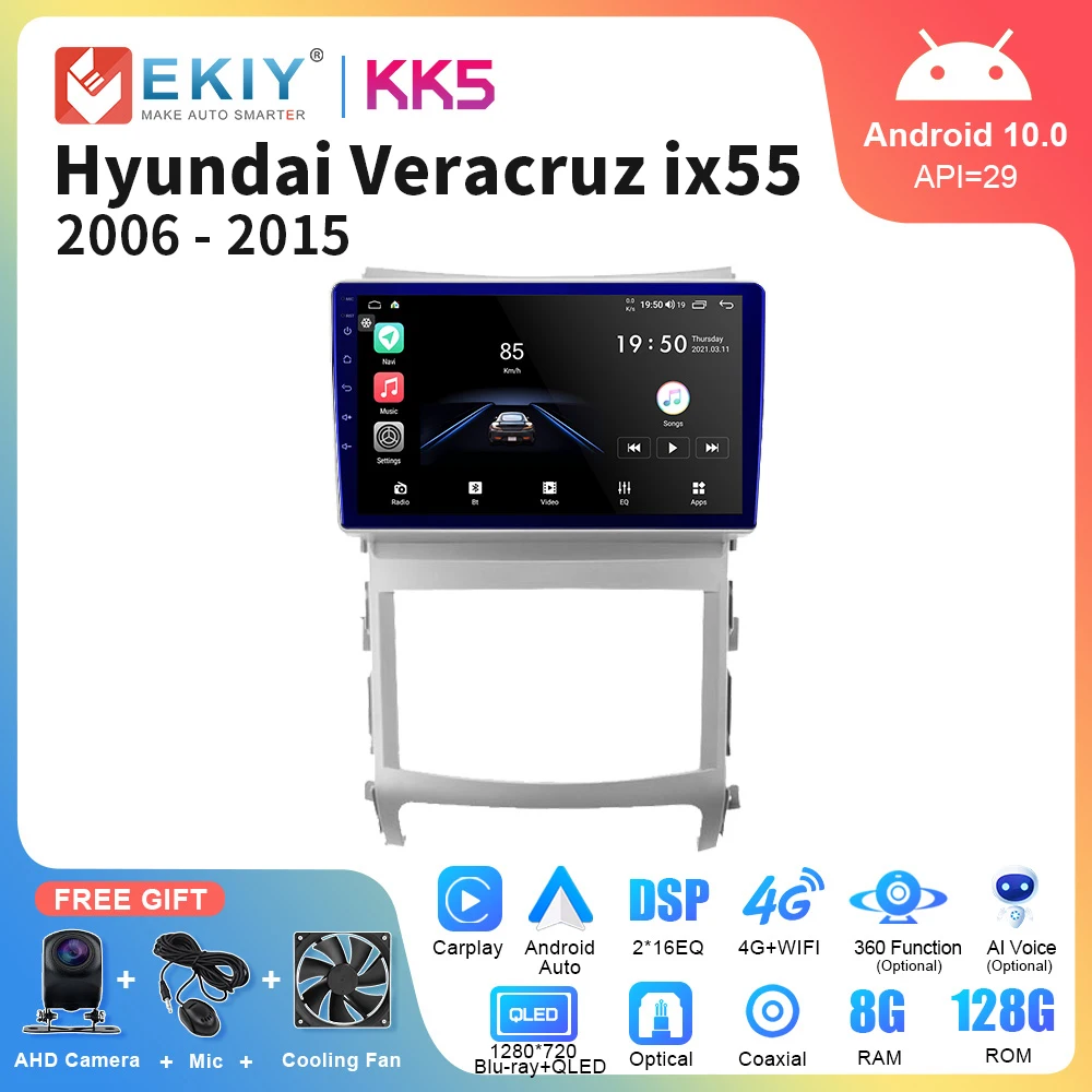 

EKIY KK5 Android Car Radio For Hyundai Veracruz ix55 2006 - 2015 Stereo GPS Autoradio Multimedia Player BT Carplay Auto 2Din DVD