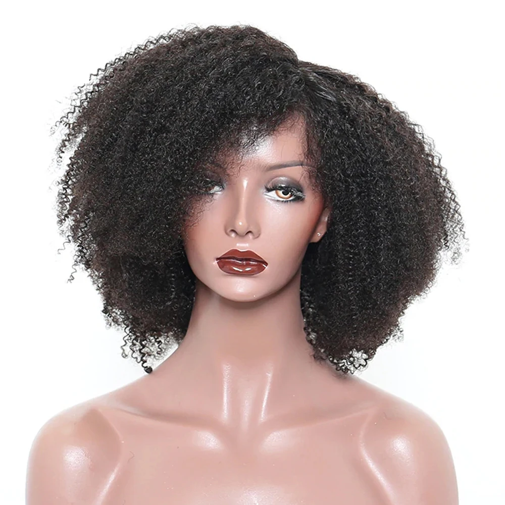 

SHEENREAL Afro Kinky Curly Wig Human Hair 250 Density Mongolian Remy 13X4 Lace Front Frontal Wigs For Black Women Pre Plucked