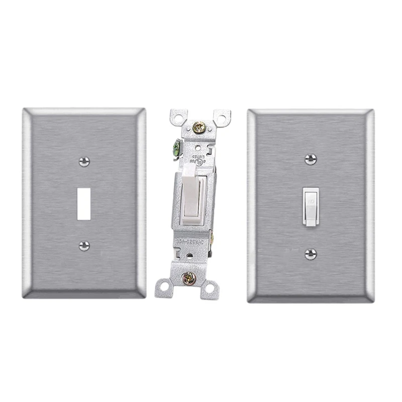

Toggle Light Switch 15A 120V/277V Residential Grade Toggle AC Switch Grounding For Home Industry(3Pcs)