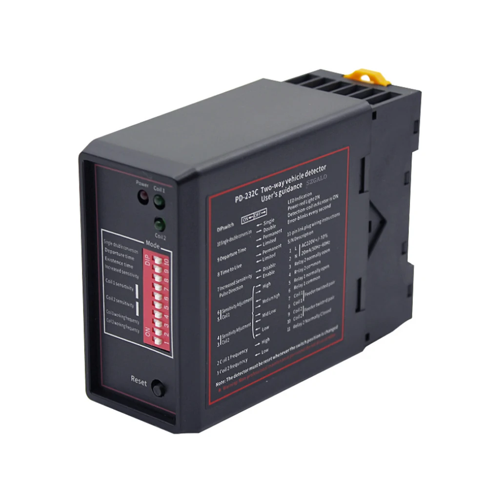 

220V PD232C транспортный Индуктивный двухканальный детектор петли автомобиля для системы контроля доступа к автомобилю