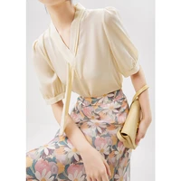 shuchan blusas femininas elegantes office lady 90 natural silk womens tops and blouses satin blouses for women fashion 2022