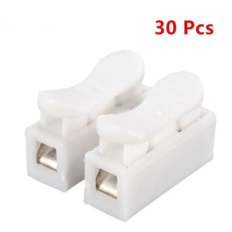 

30pcs CH2 Quick Splice Lock Wire Connectors 2Pins Electrical Cable Terminals 20x17.5x13.5mm For Easy Safe Splicing Into Wires