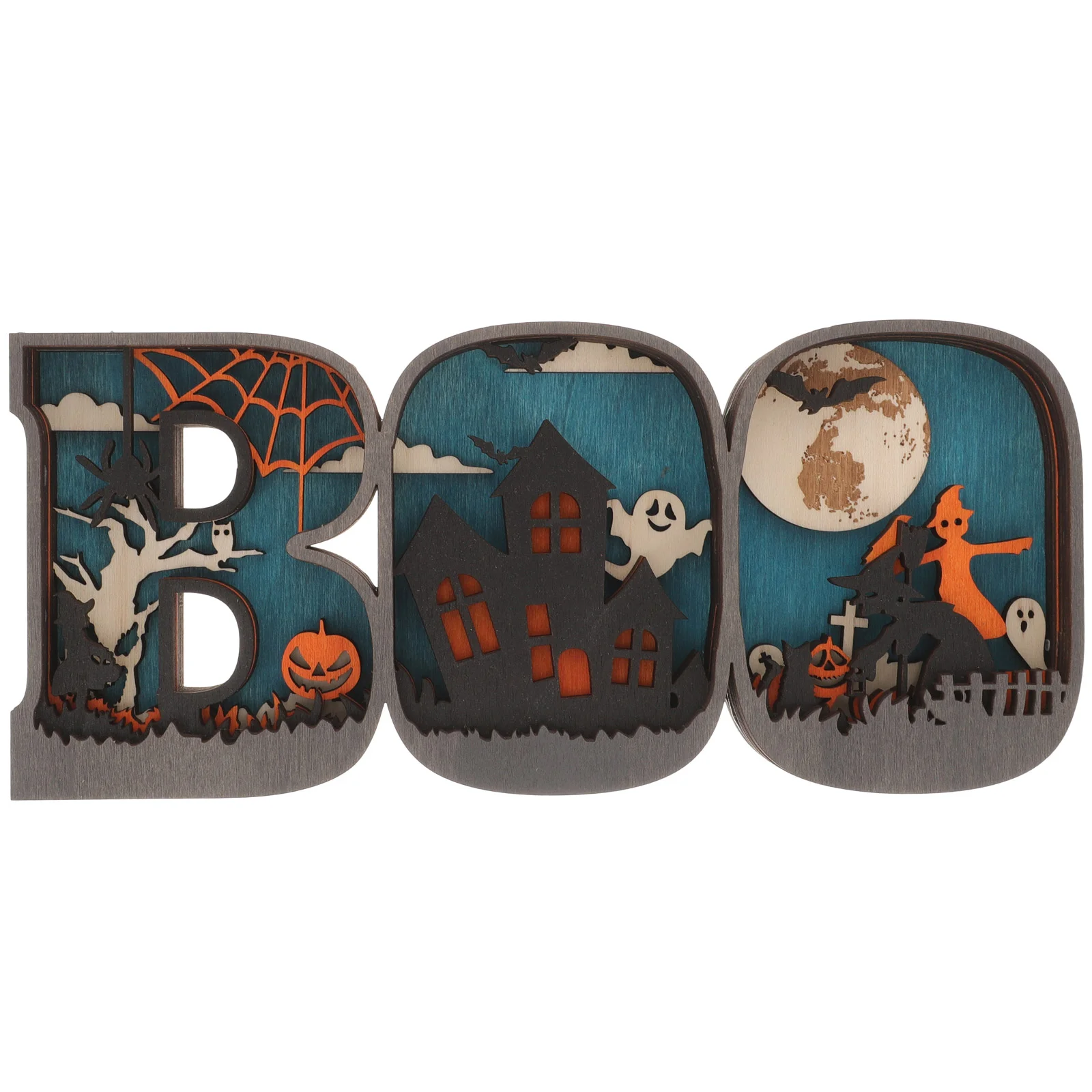 

Desktop Decoration Table Centerpieces Wood Halloween Sign Decorations Ornament Crafts Wooden
