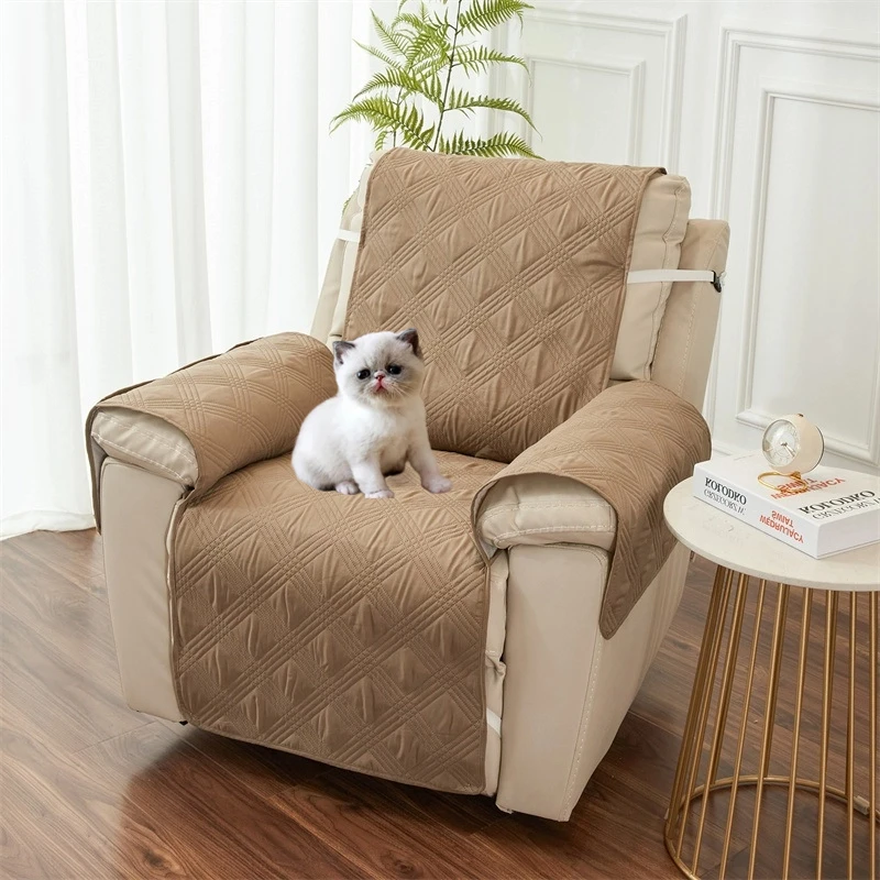 

Recliner Sofa Cover for Living Room Quilted Anti-wear Dog Pet Kid Couch Cushion Slipcover Anti-Slip Armchair Furniture Protector