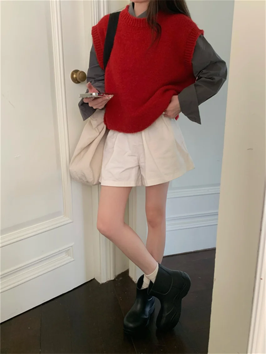 Alien Kitty новые красные свитера жилет женский свободный повседневный трикотаж 2025 г.