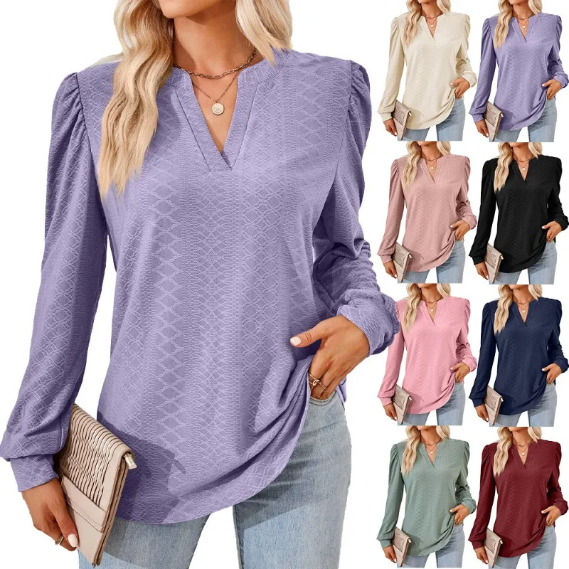 

Solid Long Sleeve T-Shirt Harajuku Loose Tops Ropa Mujer Elegant T Shirt Casual Y2k Top Streetwear New Shirts For Women Clothing