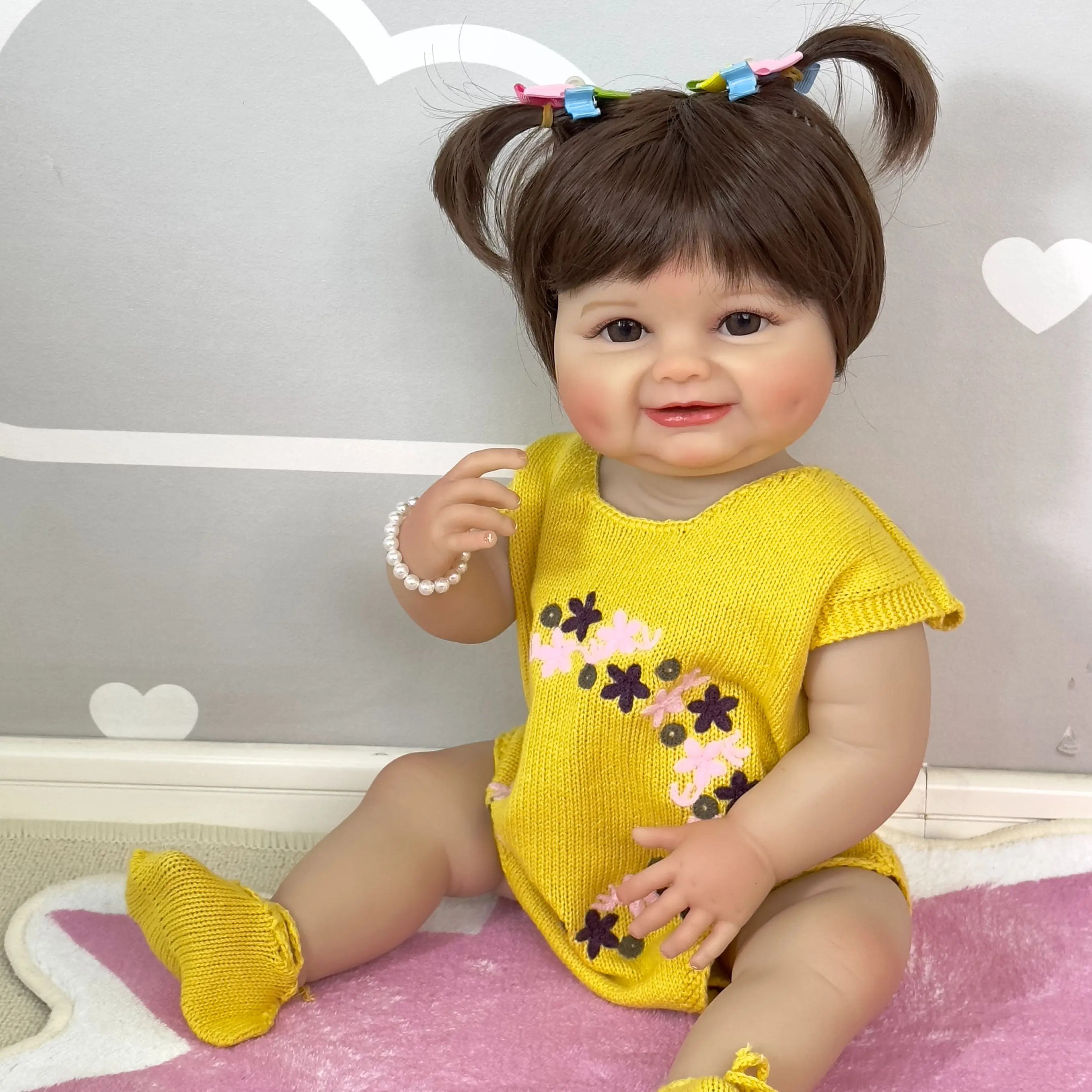 

Мягкая полноразмерная силиконовая кукла-реборн 55 см, Реалистичная кукла-младенец для новорожденных, Реалистичная Гибкая премиальная кукла, игрушки