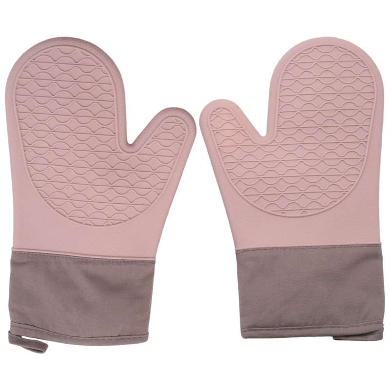 

Термостойкие варежки для духовки, силиконовые варежки для духовки, 2 шт., водонепроницаемые, гибкие, стандартные для приготовления выпечки