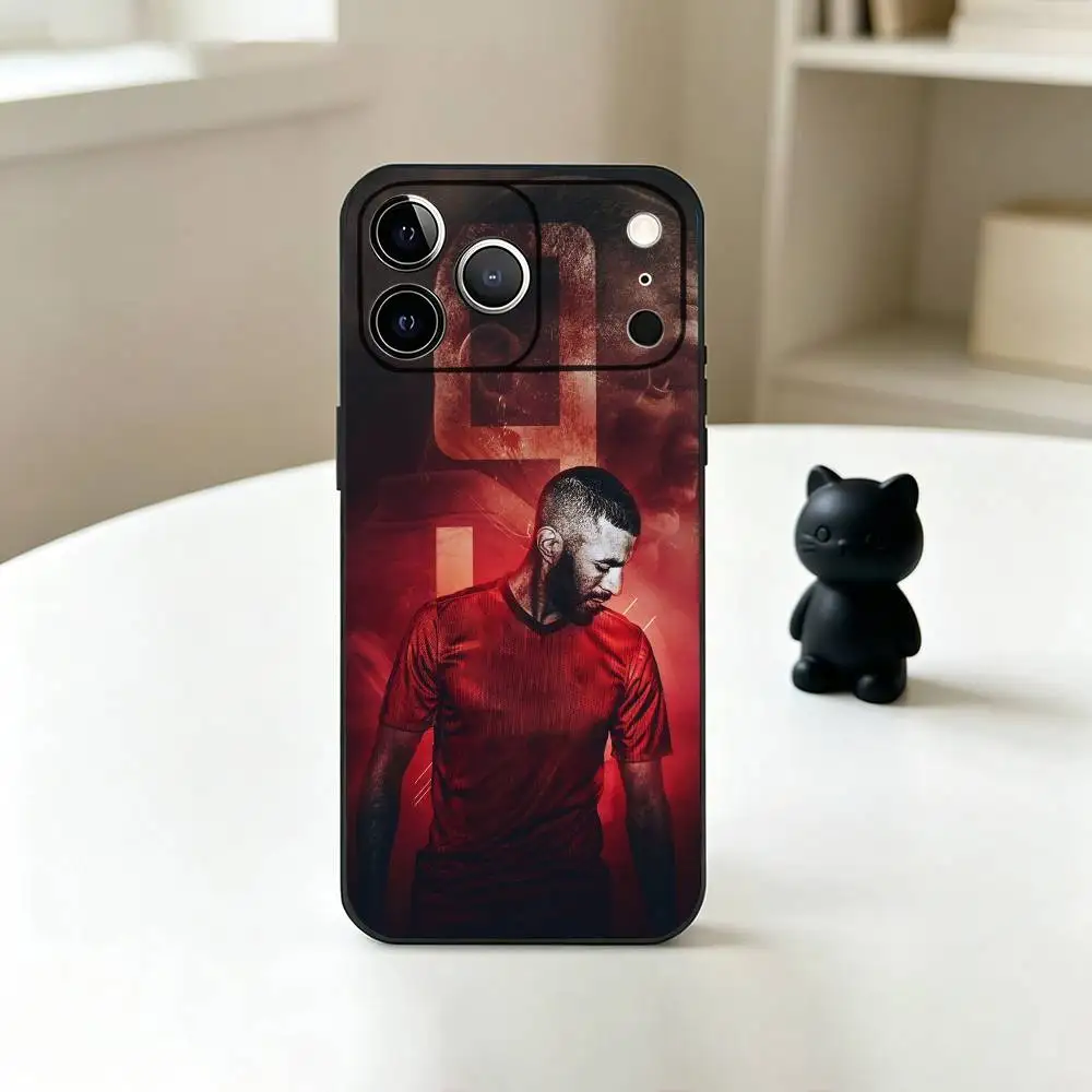 Фото Чехол для телефона K-Karim Benzema Football для iPhone 17, 16, 15, 14, 13, 12, 11 Plus, Pro Max, XS, мягкий силиконовый, черный №4