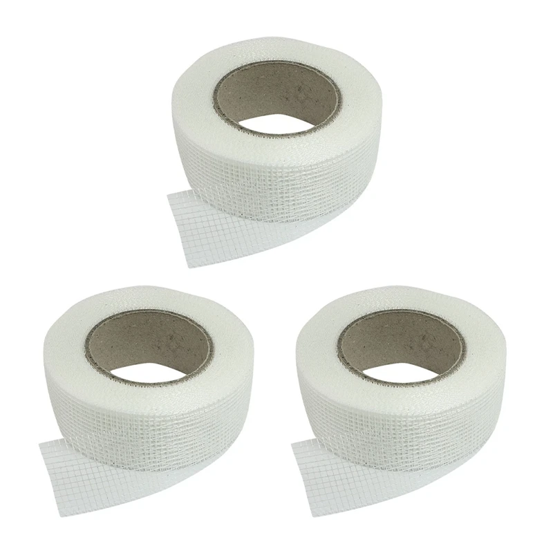 

3X Self-Adhesive White Fiberglass Mesh Tape For Cracks Holes