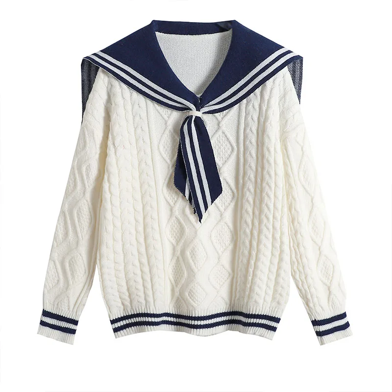 Свитер женский оверсайз с длинным рукавом и V-образным вырезом