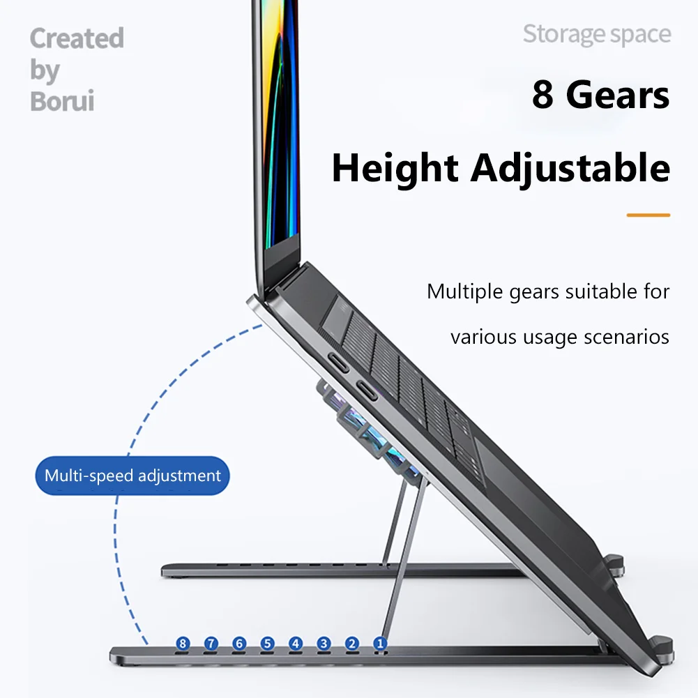 

Складная подставка для ноутбука, охлаждающая подставка с 2 съемными вентиляторами, подставка из алюминиевого сплава для ноутбука 10-17,3 дюймо...
