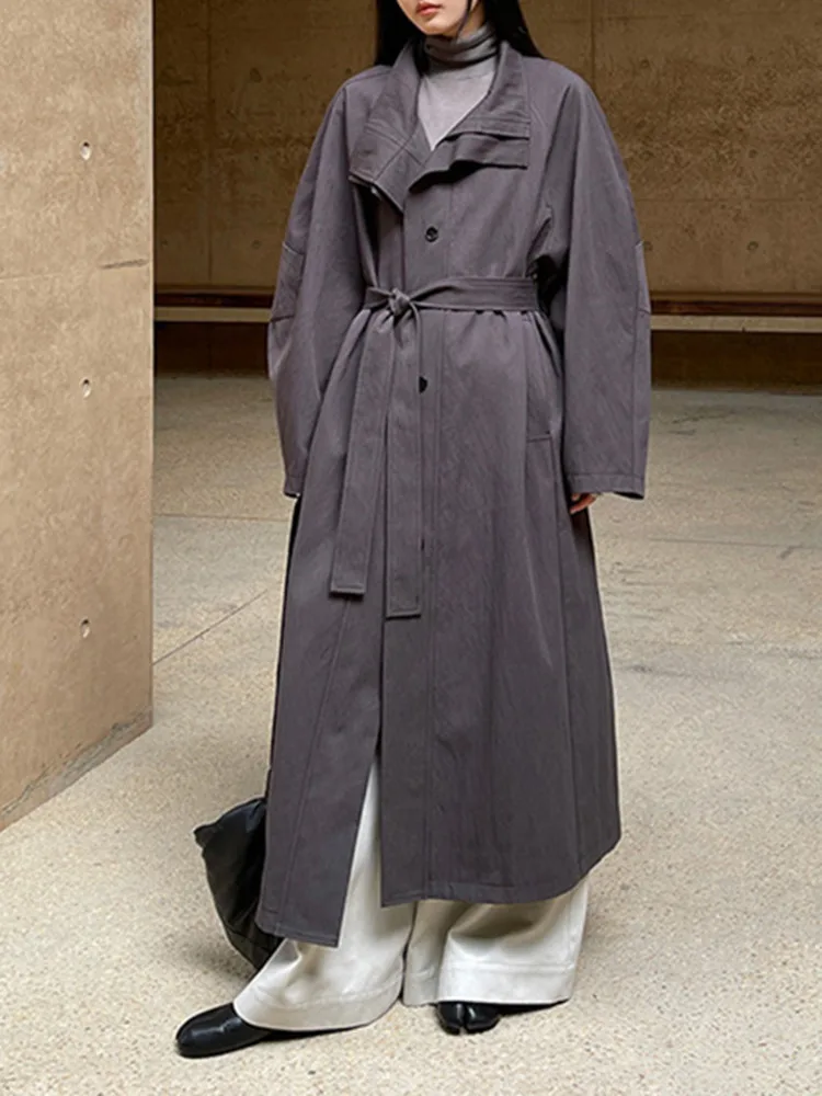 Женская Офисная ветровка BZVW с воротником-стойкой и длинным рукавом однобортное