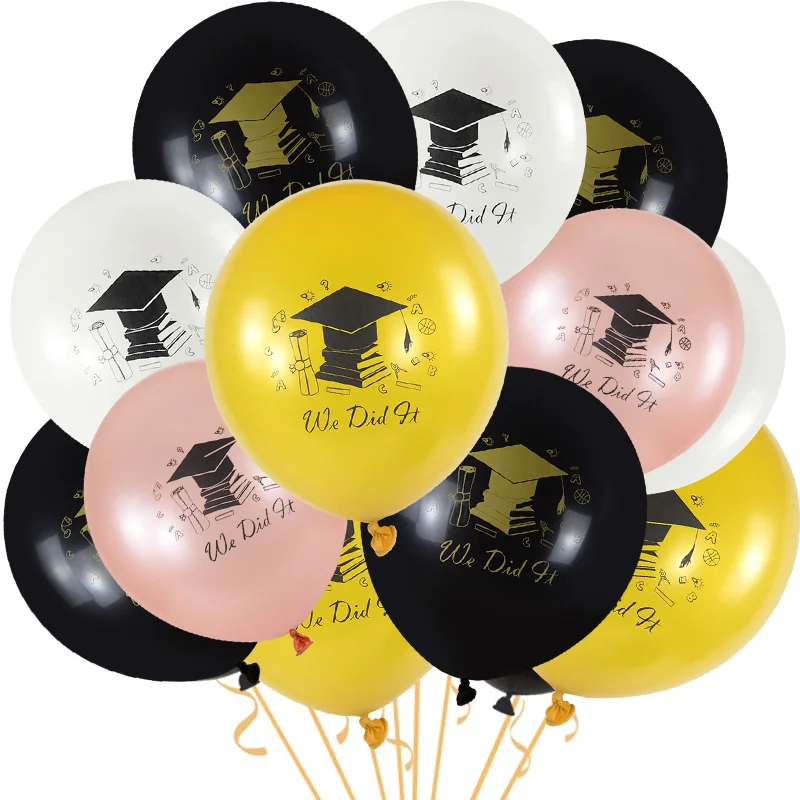 

10/15pcs Graduation Season Latex Balloons We Did It Graduation Cap Balloons For 2023 Graduate Ceremony Congrats Grad Party Decor