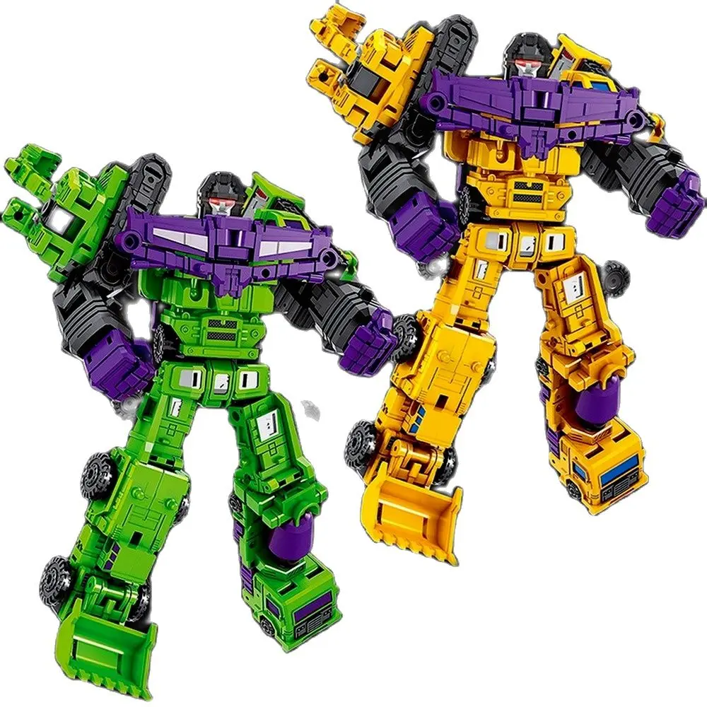 

Робот-трансформер, инженерная машинка, игрушка-трансформер, зеленая, желтая мини-игрушка, 6 в 1, Hercules, детские игрушки для мальчиков