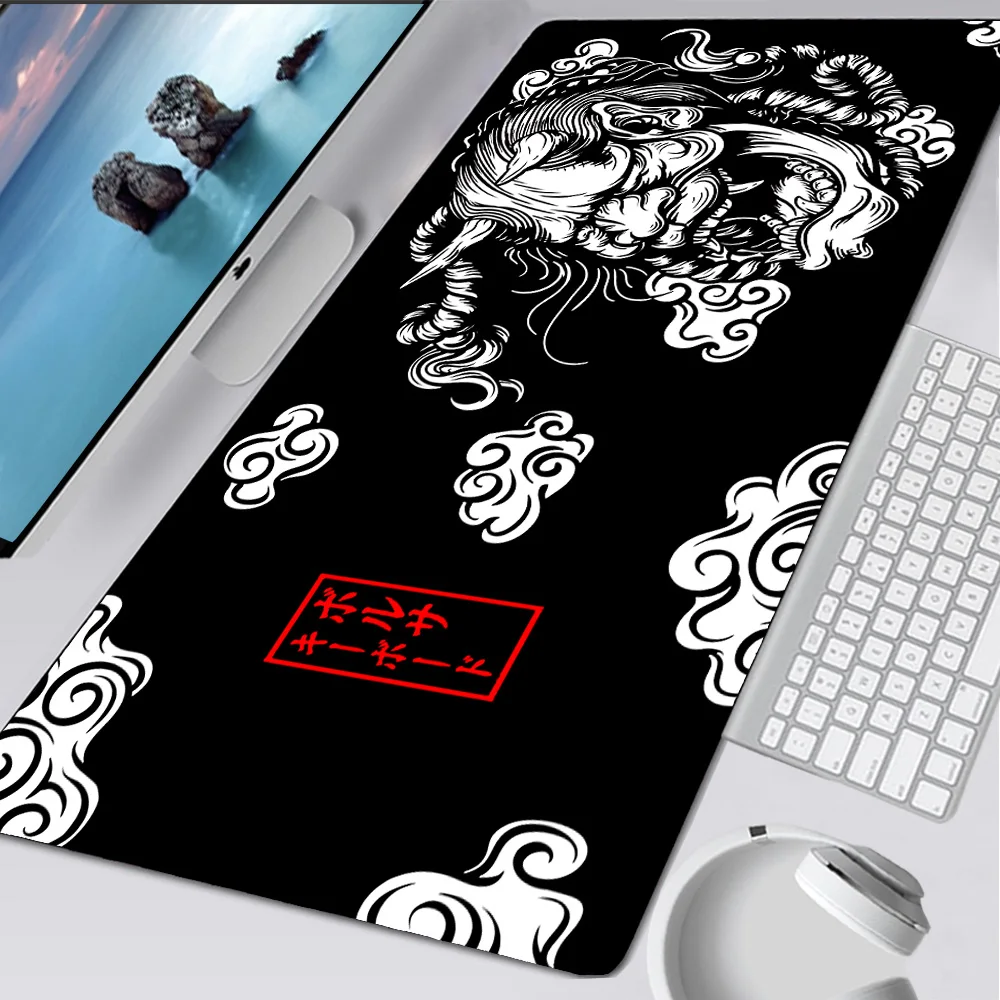 Dragon Mouse Pad Black and White Deskmat Playmat Laptop Japan Anime Gaming Keyboard Rubber Pad Pad on The Table Mouse Mat Pc Rug