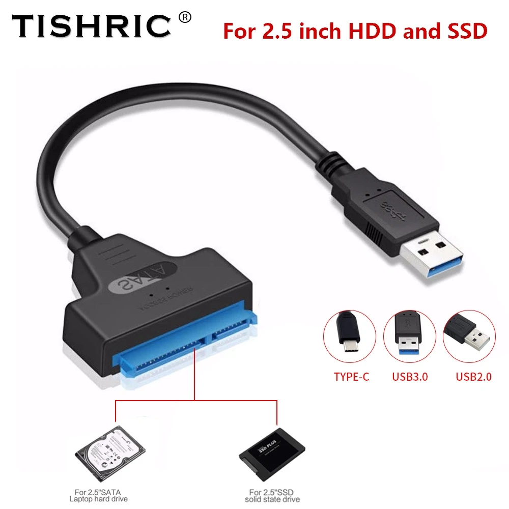Usb-кабель TISHRIC с разъемами Sata и Usb 3 0 2.0 Type-C до 6 Гбит/с поддержка внешнего жесткого