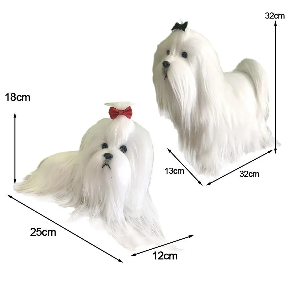 White Maltese Stuffed Dog Plush Toy Cute Simulation Pets Fluffy Baby Dolls Maltese Puppy Gifts For Children Bichon Frise Puppy images - 6