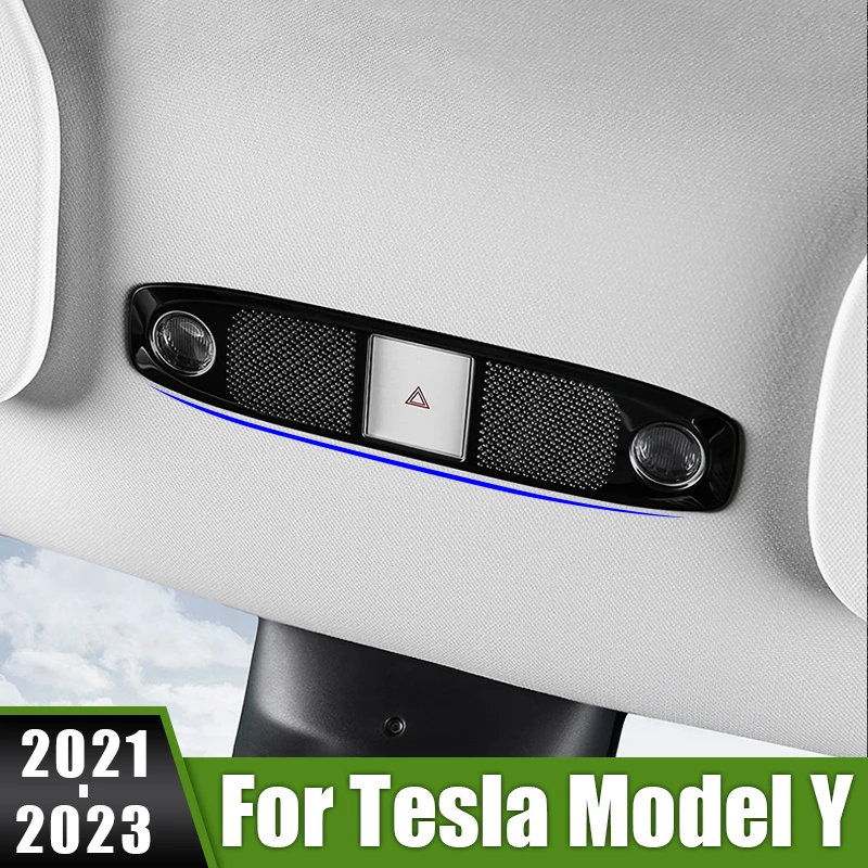 

For Tesla Model Y 2021 2022 2023 Stainless Car Reading Light Audio Tweeter Speaker Trim Cover Sticker Interior Accessories Patch