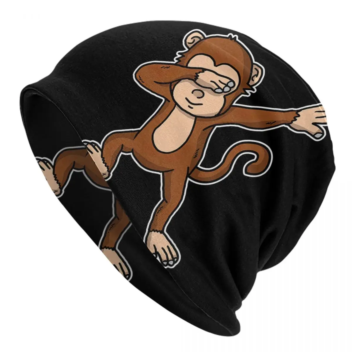 Funny Dabbing Monkey Dab Dance Ape Lover Gift Adult Men's Women's Knit Hat Keep warm winter Funny knitted hat