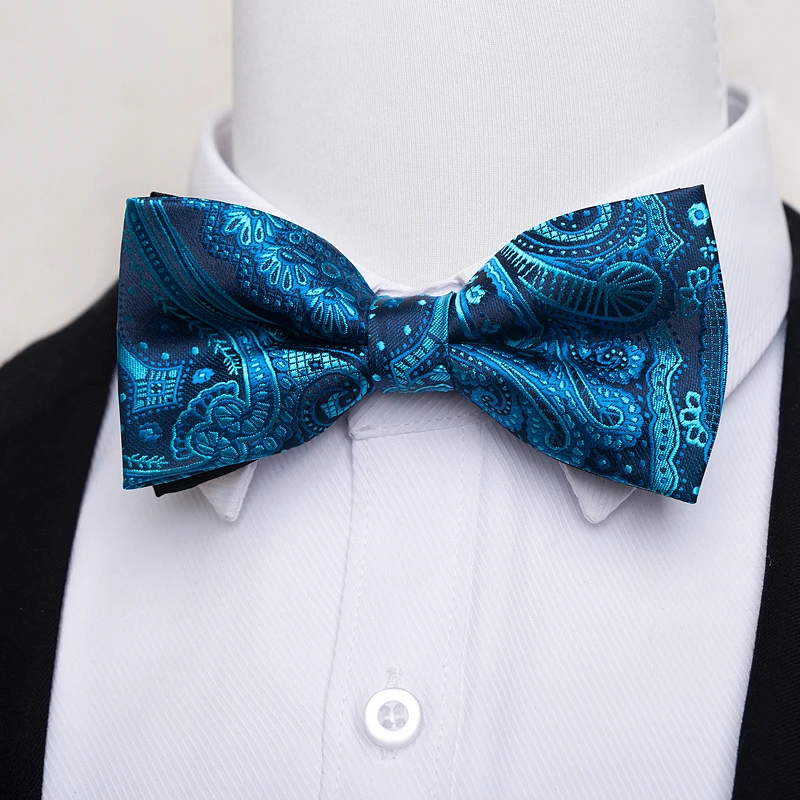 Jacquard Many Color  Silk Bowknot hombre Printed  Formal Clothing Wine Red Independence Day Butterfly Tie Bowtie