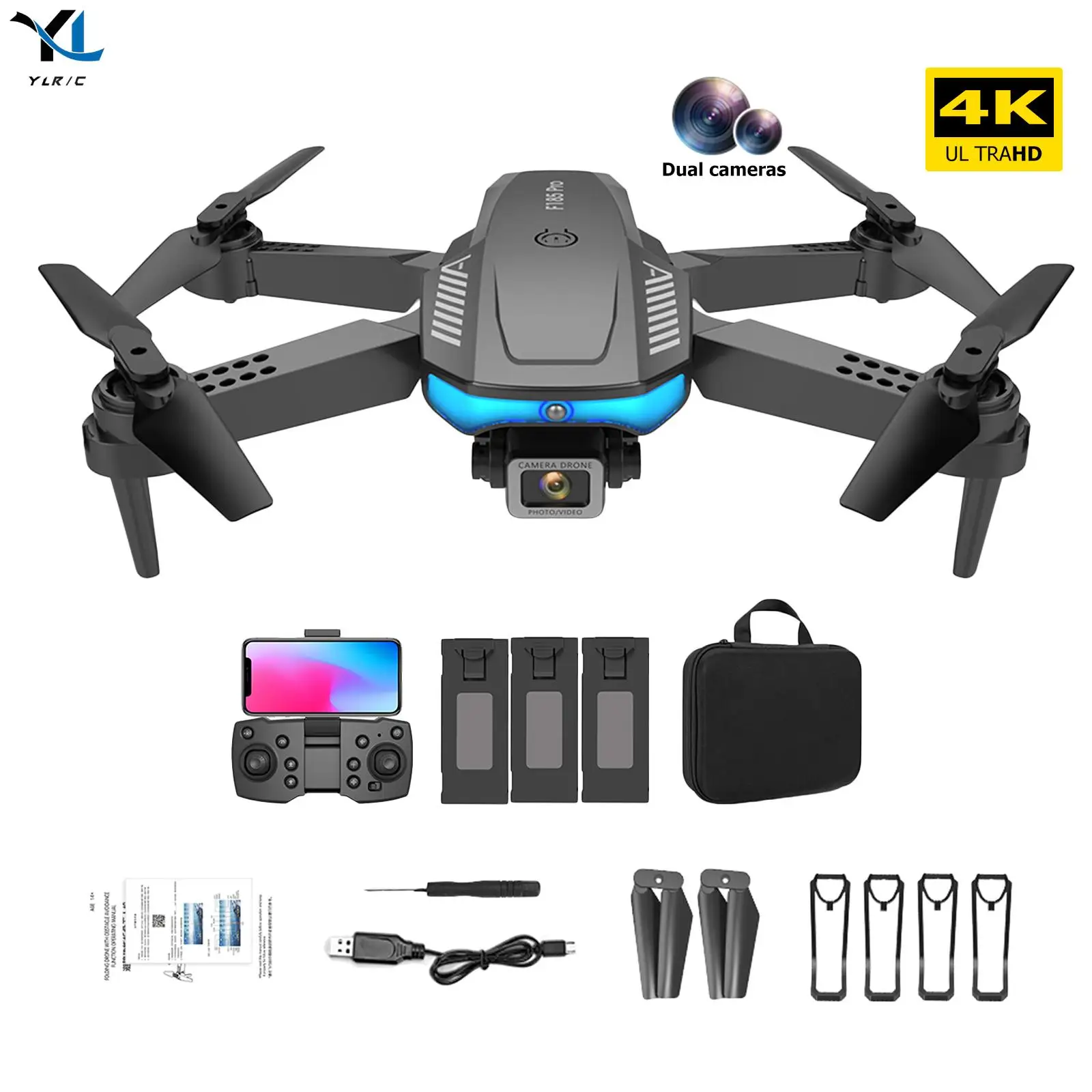 

F185 Pro Дрон 4k профессиональный HD Двойная камера Wi-Fi Fpv дроны сохранение высоты 3D флип радиоуправляемые вертолеты Квадрокоптер игрушки